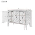 thumbnail image 2 of 37” Buffet Sideboard Cabinet with Adjustable Shelf, Modern Coffee Bar Cabinet with 4 Pinewood Legs & 3 Retro Metal Handles for Kitchen, Livingroom, Entryway, Brown, 2 of 9