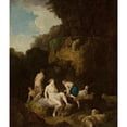 thumbnail image 3 of Christian Wilhelm Ernst Dietrich 20x23 Black Modern Framed Museum Art Print Titled - Nymphs in a Grotto, 3 of 5