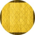 thumbnail image 1 of Ahgly Company Machine Washable Indoor Round Abstract Yellow Modern Area Rugs, 6' Round, 1 of 4