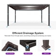 thumbnail image 5 of PURPLE LEAF 11' x 15' Louvered Aluminum Pergola Adjustable Louvre Shade Retractable Hardtop Roof Modern Outdoor Shelter Deck Backyard Garden Bronze, 5 of 10