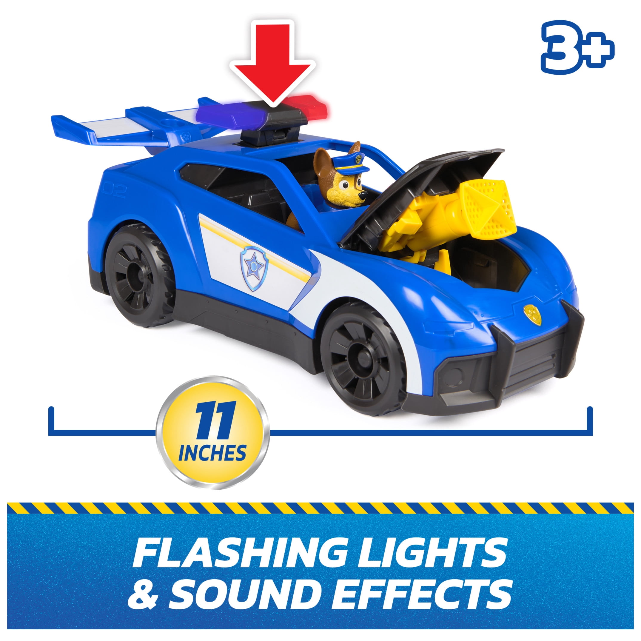 PAW Patrol: Search & Rescue, Chase Launch 'N' Rescue Cruiser with Figure & 2 Projectiles, Lights, Sounds, & Hidden Launcher