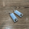 thumbnail image 4 of WIRESTER 1 Pair/Set Animal Black White Tuxedo Cat Stainless Steel + Glass Rectangle Drop Earring Fashion Jewelry Drop Dangle Hook Earrings for Women, 4 of 6