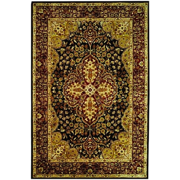 SAFAVIEH Persian Legend Annandale Floral Bordered Wool Area Rug, Red/Beige, 3'6" Round