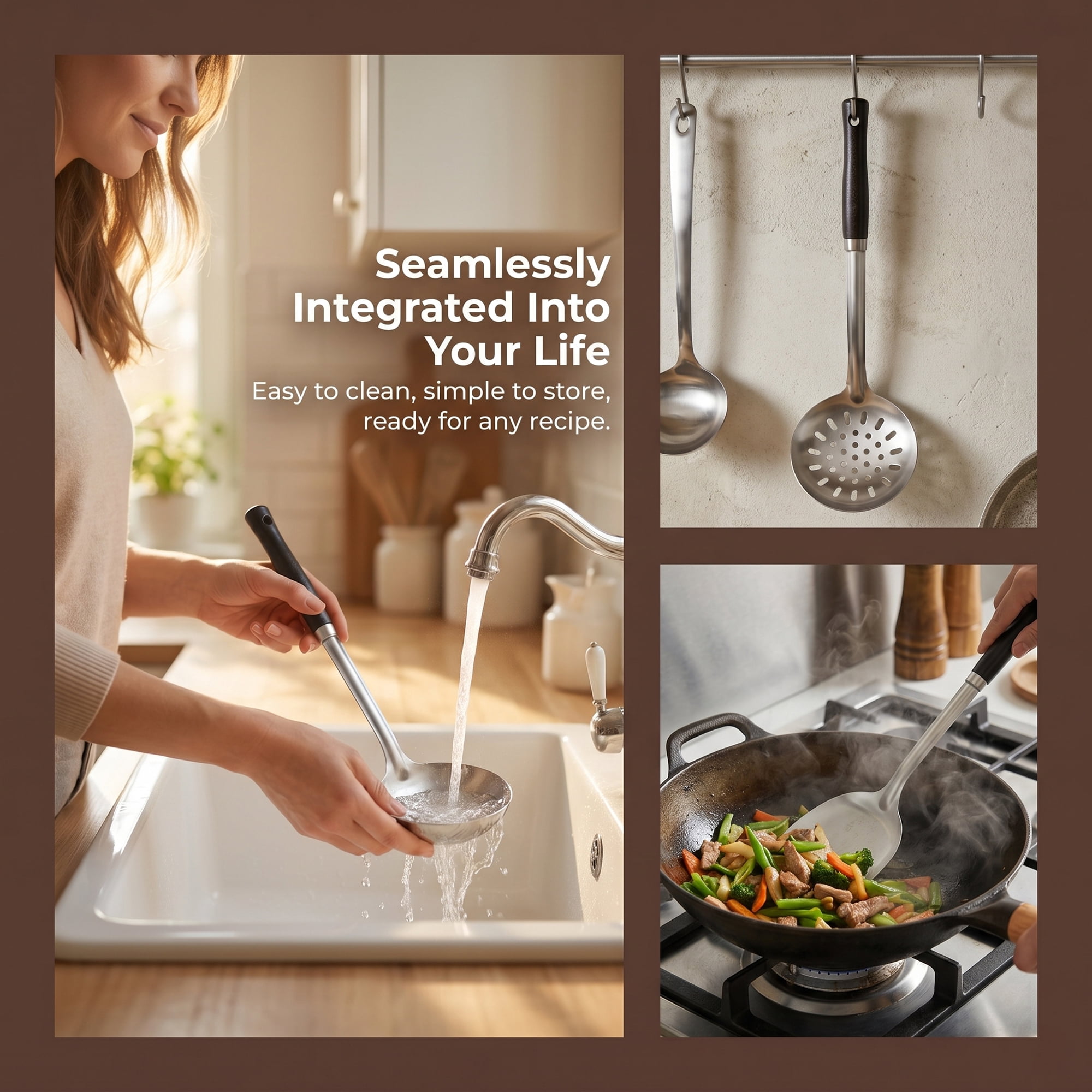 Unique Bargains Heat Resistant Cooking Utensils Kitchen Spatula Set Silver 3Pcs