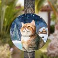 thumbnail image 4 of Hello Winter Exotic Shorthair Welcome Snowy Night Watercolor Vintage Round Wood Sign Cat Lover Kitten Owner Gifts Hanging Wall Home Decor - 01011, 4 of 5