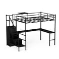 thumbnail image 2 of Multifunctional Full-Size Metal Loft Bed with L-shaped Desk, LED Lights - Safe and Durable for Work and Sleep, 2 of 2