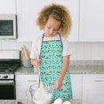 thumbnail image 4 of Turquoise Christmas Gnome Pattern Kids Aprons for Girls and Boys,Adjustable Neck Strap Toddler Aprons for Kids Cooking Baking, 4 of 7