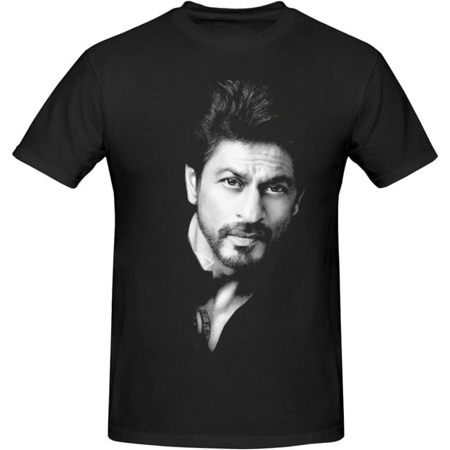 Shah Rukh Khan T-Shirt Homme Été Col Rond Manches Courtes Classique en Coton