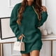 thumbnail image 2 of Vestidos Para Mujer Vestido de Manga Larga Bolsillo Informal Sudadera Con Capucha Vestido Cintura Sudadera Vestido Sólido Odeerbi ODB173136, 2 of 8