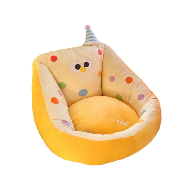 Sillón con cojín kawaii, sofá perezoso, divertido y cómodo, decoración para dormitorio interior. Amarillo