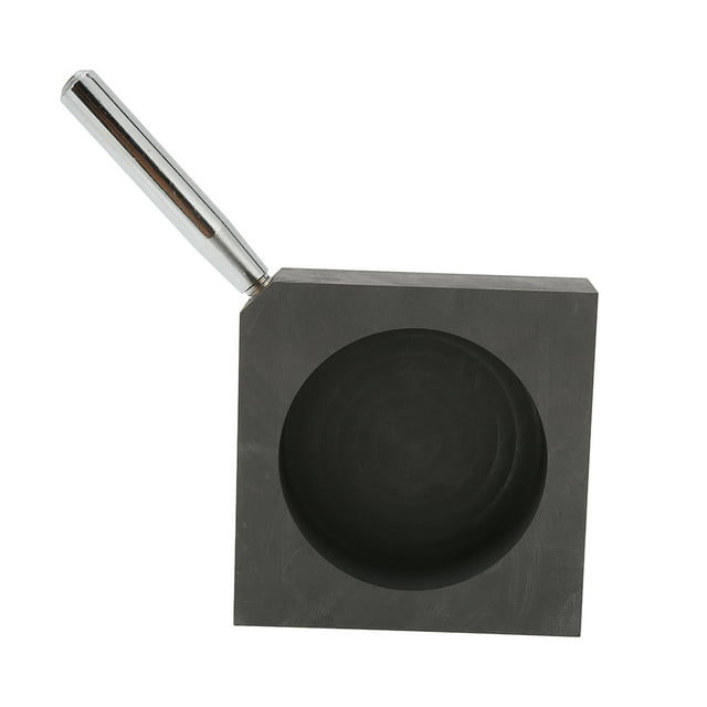 Molde Redondo De Lingote De Grafito Dorado Y Plateado, Molde De Lingote De Grafito Con Diseño De Mango De Alta Densidad Para Industrias De Hardware Para Industrias De Plata ANGGREK AC1511