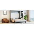thumbnail image 6 of Generic Queen Size Murphy Bed with Desk and Bookshelf, Gray, 6 of 9