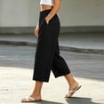thumbnail image 4 of Drovellove Women's Plus Size Casual Cropped Pants with Pockets – Mid-Rise Straight Leg Summer Shorts, 4 of 6