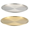 thumbnail image 1 of Platos de acero inoxidable, 2 juegos de platos redondos para cena, platos de Metal ideales para picnic, plato para acampar al aire libre, inastillable, 1 of 6