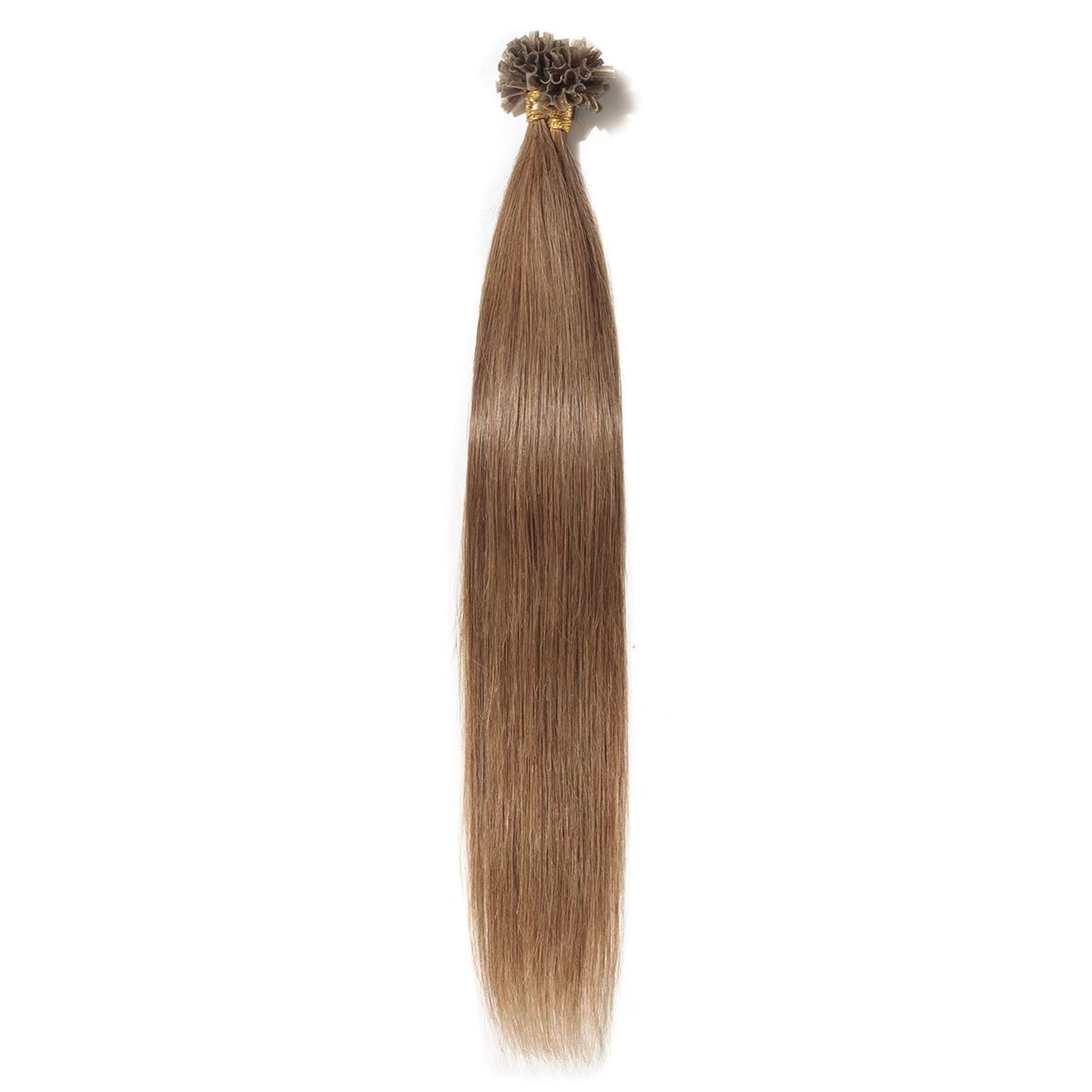 MY-LADY 100S Nail U Tip Fusion 100% Remy Human Hair Extensions Keratin Pre Bonded Hairpiece Straight 0.5g/s, #06 Light Brown, 16inch