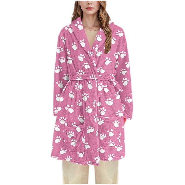 WRKEKC Robe de Chambre pour Femmes en Flanelle Sans Manches Longue Robe de Bain Décontractée Sans Capuche Longue Robe de Nuit