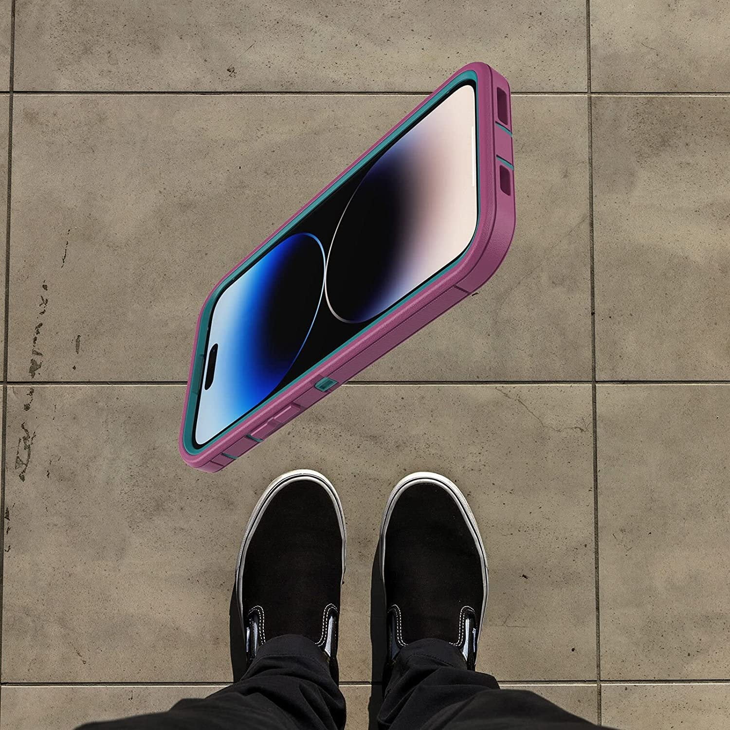 OtterBox Defender Series Screenless Edition Case for iPhone 14 Pro Max Only - Holster Clip Included - Microbial Defense Protection - Non-Retail Packaging - Canyon Sun Pink