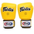 thumbnail image 4 of Guantes de boxeo Fairtex BGV1 para entrenamiento de muay thai, 12 onzas, amarillos, 4 of 5