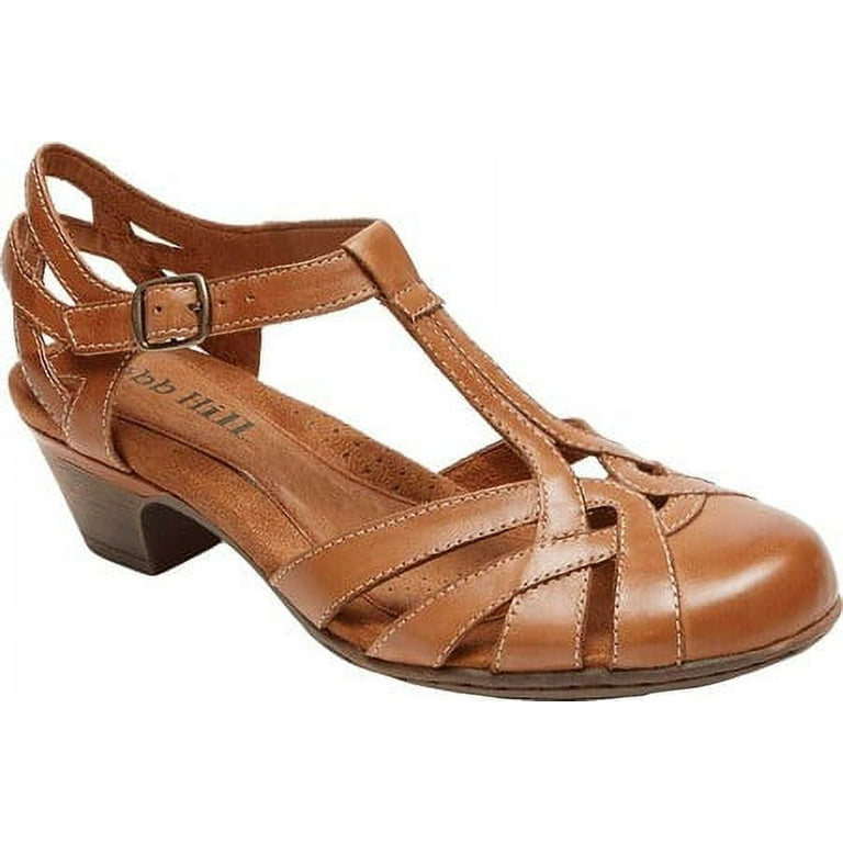 Women s Rockport Cobb Hill Aubrey T Strap Sandal Walmart