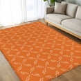 thumbnail image 4 of 8x10 Area Rugs Orange Morocco Non-Skid Rubber Backing Large Rectangle Rugs - Living Room Bedroom Home Office, Geometric Leaf Diamond Lattice Abstract Indoor Floor Mat Carpets Washable Rug, 4 of 9