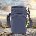thumbnail image 5 of Water Bottle Holder with Strap Adjustable Strap Crossbody Water Bottle Bag with Front Pocket Drawstring Water Bottle Carrier for Hiking Camping (Grey), 5 of 13