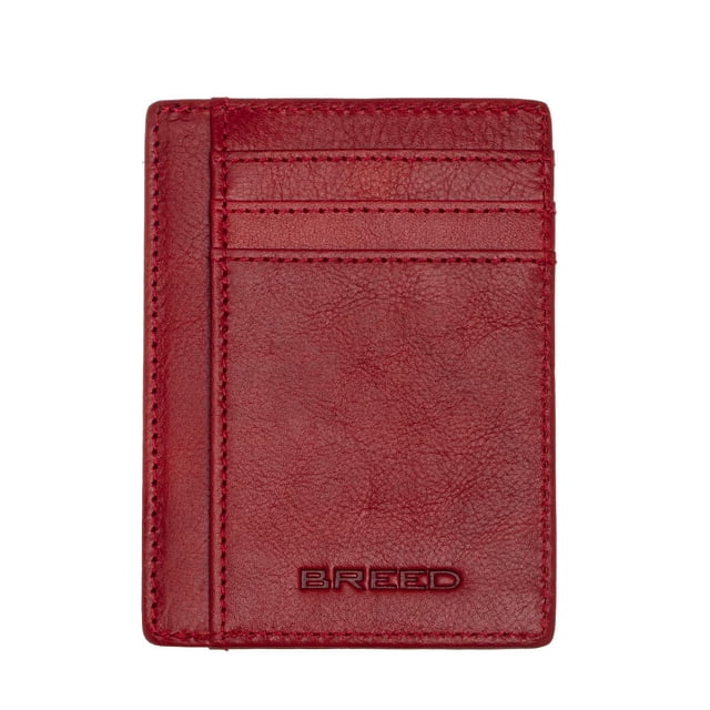 Cartera con bolsillo frontal BREED Chase de piel auténtica roja