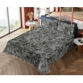 thumbnail image 4 of Ambesonne Lily Flowers Fitted & Flat Sheet with Shams 4 Pcs Set, Floral Pattern Bitonal, Calking, Pale Grey Charcoal Grey, 4 of 5