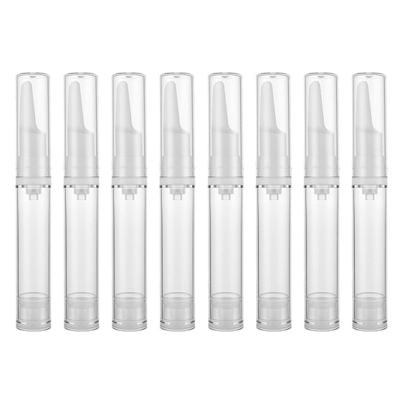 FONDOTIN 8Pcs Transparent Eye Serum Bottles Airless Pump Cosmetic Storage for Travel