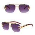 thumbnail image 4 of Womens Mens Sunglasses Fashion Rimless Rectangle Sunglasses Square Frameless Sunglasses Unisex Light Violet, 4 of 4
