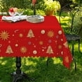 thumbnail image 6 of Nanqianyi Merry Christmas Rectangle Tablecloth - Red Ball XMAS Tree Table Cloths for Christmas New Year Holiday Party Decorations, 60x102 inch, Red, 6 of 12