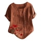 thumbnail image 2 of Fiudx Ofertas y Liquidaciones Blusa Informal de Manga Corta con Cuello Redondo y Botones Sueltos para Mujer, 2 of 5