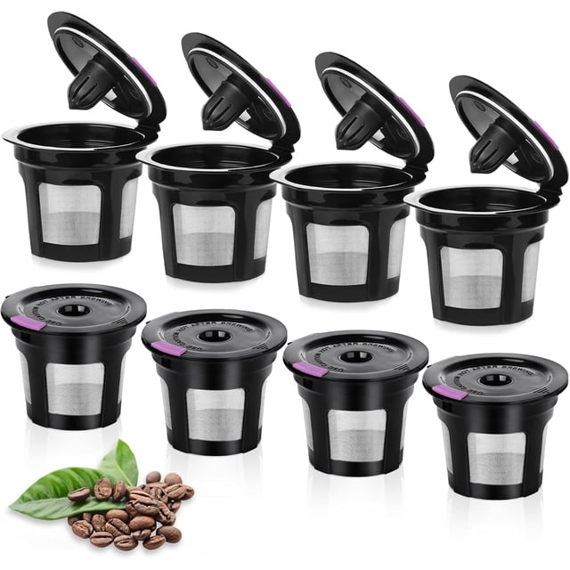 Tasses K Réutilisables pour K-NERD, Lot de 8 Dosettes de Café K Réutilisables, Tasse K Universelle Réutilisable pour K-NERD 1.0 et 2.0, Dosettes de Café K Rechargeables Sans BPA