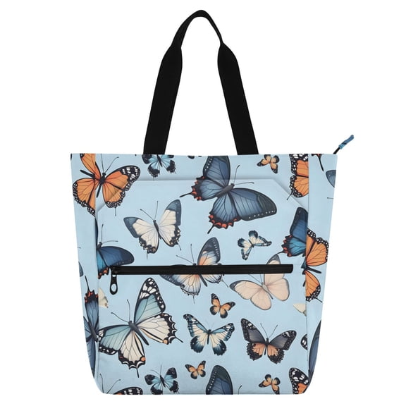 ALAZA Butterfly Blue School Book Bag Kids Tote Bags Handbag