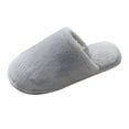 thumbnail image 5 of Scuff Slippers for Women Soft Plush Winter Warm Casual Indoor Home Nonslip Slides Slip on Bedroom House Shoes Grey 6.5, 5 of 6