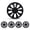 14 inch- Black Lacquer, variant on 4 Pack Universal 15 inch Hubcaps for Nissan Sentra, Toyota Corolla Steel Wheel Rims Cover, Snap-On Silver Lacquer