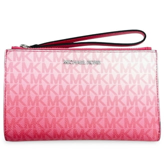 Coach Pebbled Leather Double Corner Zip Wristlet F87590 Carnation