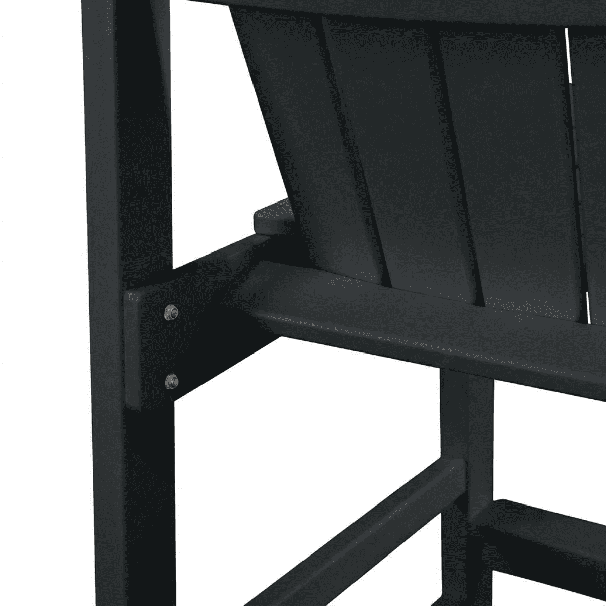 HDPE Bar Height Adirondack Chair All-Weather Outdoor Patio Chair with Cup Holder (Black)