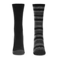 thumbnail image 2 of MeMoi 2 Pairs Women's Multi Stripes Buttersoft Crew Socks - Mens - Male, 2 of 2