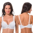 thumbnail image 4 of Curve Muse Women's Lightly Padded Underwire Lace Bra with Padded Shoulder Straps-2PK-WHITE,LIGHT YELLOW-38DD, 4 of 7