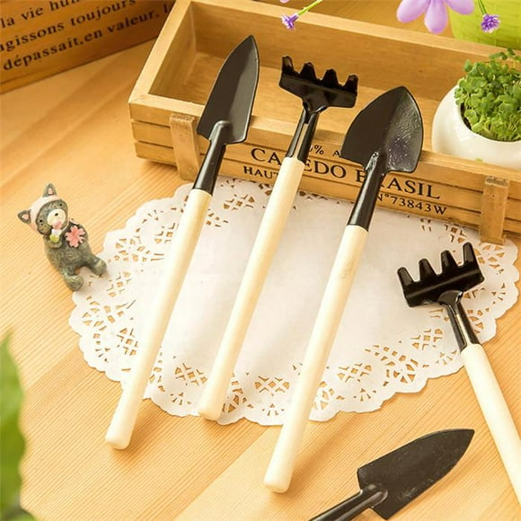 Ensemble d'Outils de Jardinage, Pelle, Petit Râteau de Jardin et Truelle à Main, Mini Outils de Jardin d'Intérieur 3pcs