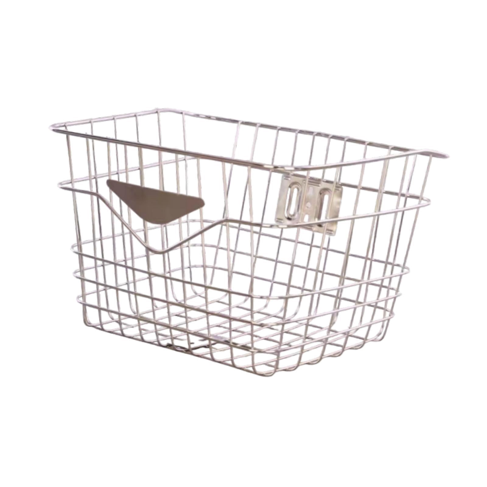 harayaa Bicycle Basket Storage Basket Metal Practical Folding Bicycles Bike Front Basket Style A