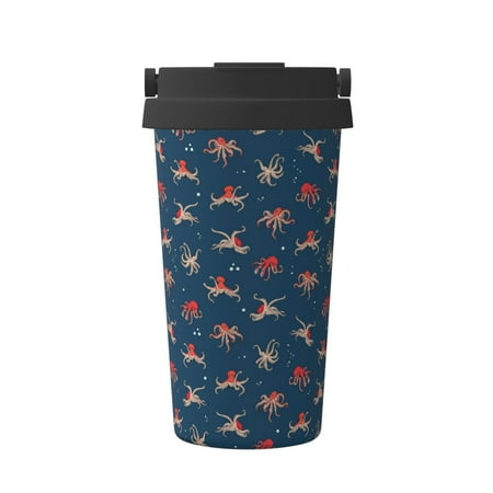

KLL Octopus Sea Life Pattern Stainless Steel Vacuum Insulated Tumbler - Carry Insulated Coffee Mug - Reusable Insulated Cold Brew Iced Coffee Cup Thermos