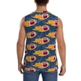 thumbnail image 4 of Fotbe Burning Rugby Balls Men's Camiseta sin Mangas Estampada para Hombres, Playera Casual para Gimnasio, Entrenamiento, Playa-Large, 4 of 7