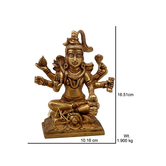 Brass Shiva statue | 6 inch | Mahadev idol | Brass Shivji for Home Decor | Temple | Spiritual Gift | Religious Gift Idea
