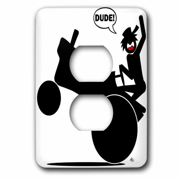 3dRose, RURAL DUDE tractor wheelie image 2, 2 plug outlet cover
