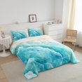 thumbnail image 3 of Erosebridal Ocean Beach Bedding Twin Comforter Set,Teal White Down Comforter,Sea Waves Decor,Lightweight,2-Piece, 3 of 8