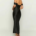 thumbnail image 5 of qolati Wedding Guest Dresses for Women 2023 Slit Off The Shoulder Formal Dress Satin Mermaid Prom Cocktail Party Dress, 5 of 6