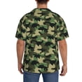 thumbnail image 3 of Uemuo Camouflage Dinosaur Pattern Cotton Linen Short Sleeve Shirts,Casual Lightweight Button Down Shirts,Vacation Beach Summer Tops-X-Large, 3 of 7