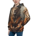 thumbnail image 2 of Naloa Jungle Meditating Lion Teenage Zipper Hoodie, Long Sleeve Zip Up Hoodies Casual Jackets Tops for 7-12 Years-Small, 2 of 6