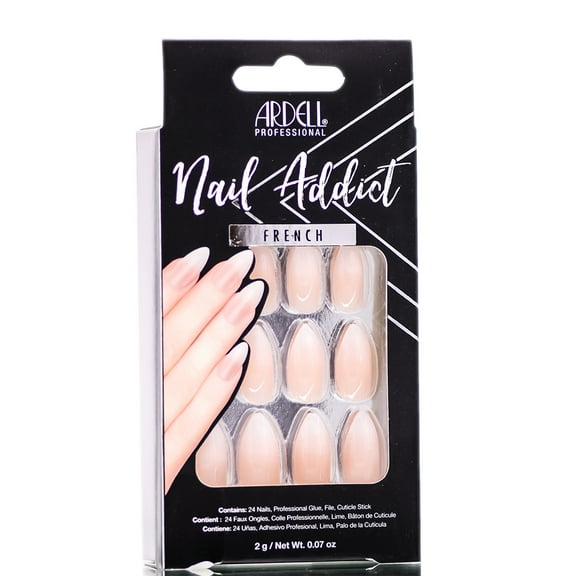 French Ombre Fade , Ardell Nail Addict French Artificial Nail Set , Hair Scalp Skin Body - Pack of 1 w/ SLEEK Teasing Comb